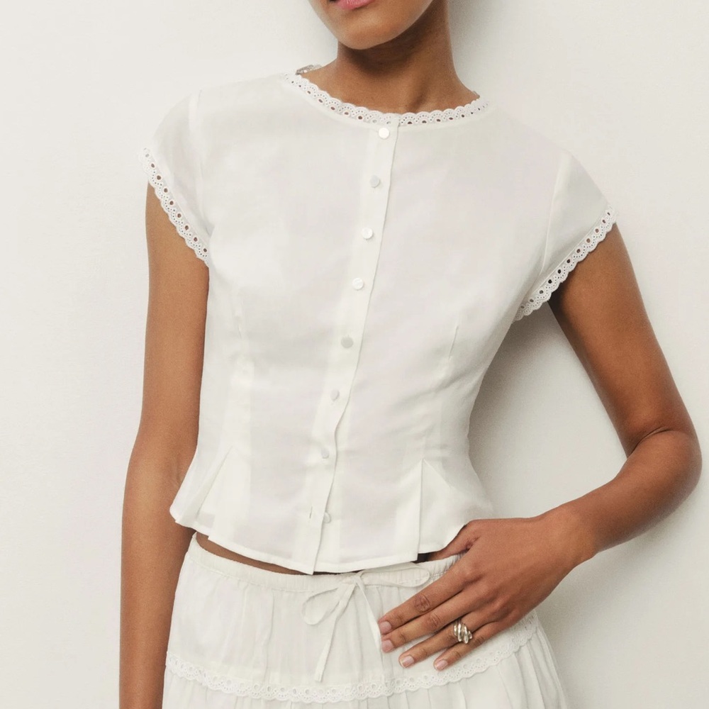 Reformation Valetta Top White